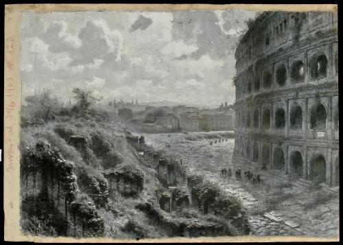 VEDUTA DEGLI SCAVI PRESSO IL COLOSSEO NEL 1895