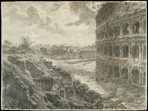 VEDUTA DEGLI SCAVI PRESSO IL COLOSSEO NEL 1895