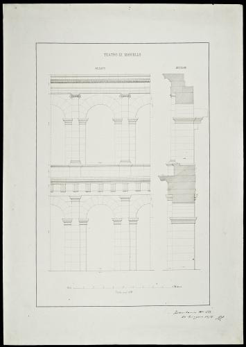 ORNATI ROMANI: TEATRO DI MARCELLO. ALZATO E SEZIONE