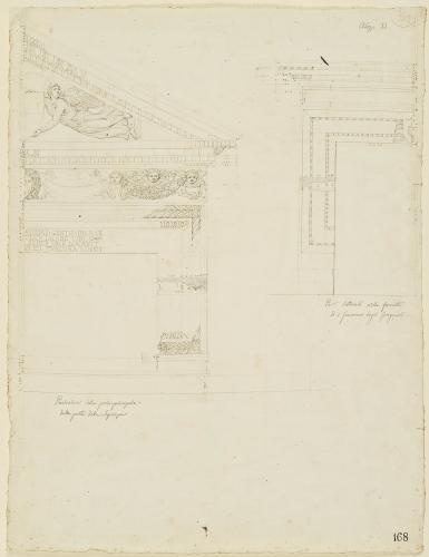 PARTICOLARI DELLA PORTA PRINCIPALE, DALLA PARTE DELLA SAPIENZA, E DELLE PORTE...