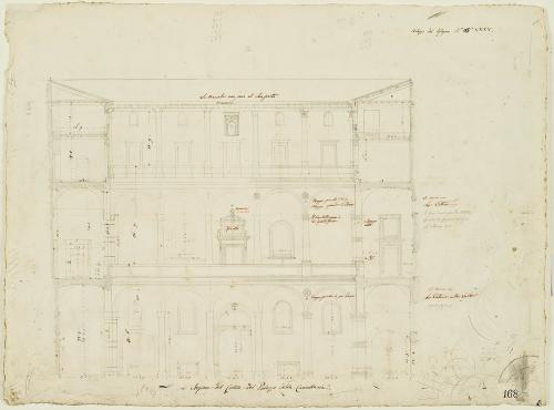 SEZIONE DEL CORTILE DEL PALAZZO DELLA CANCELLERIA