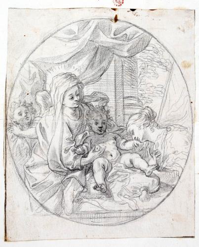 MADONNA CON IL BAMBINO, ANGELO E SANTA