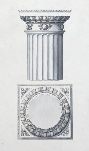 PROSPETTO E SEZIONE ORIZZONTALE DI COLONNA SCANALATA