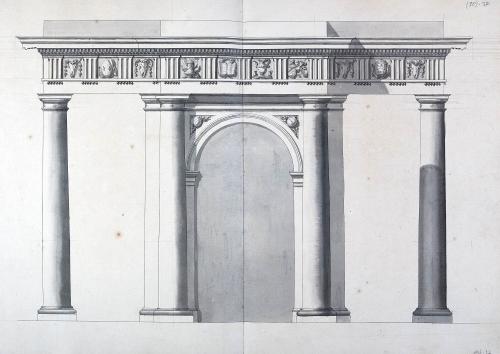 PROSPETTO DI TRE INTERCOLUMNI CON ARCO CENTRALE