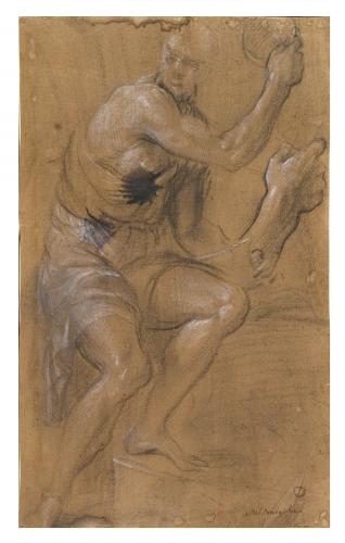 STUDIO DI FIGURA MASCHILE (S. GIOVANNI BATTISTA?)