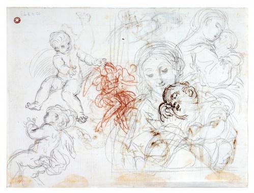 STUDI DI MADONNA CON BAMBINO; STUDI DI PUTTI; STUDIO DI ANGELO