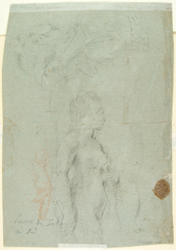 NUDO FEMMINILE DI PROFILO; STUDIO DI FIGURA; STUDIO DI PANNEGGIO