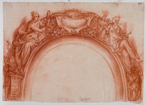 DECORAZIONE ARCHITETTONICA CON FIGURE ALLEGORICHE