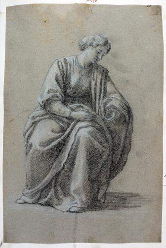 STUDIO DI FIGURA FEMMINILE SEDUTA