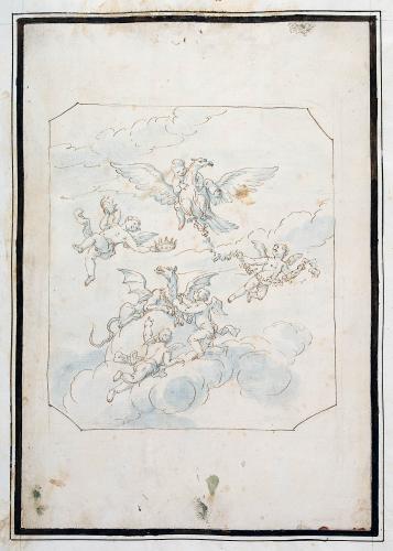 GIOCHI DI PUTTI ALATI IN VOLO CON AQUILA E GRIFO