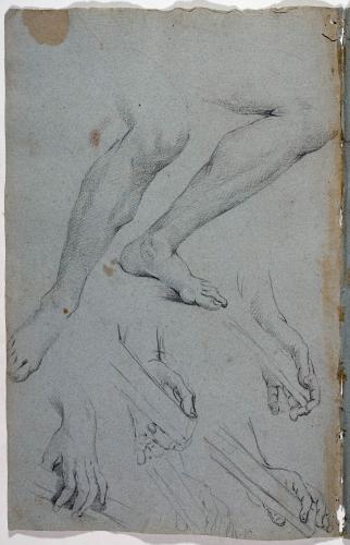 STUDIO DI GAMBE; STUDI DI MANO CON ASTA