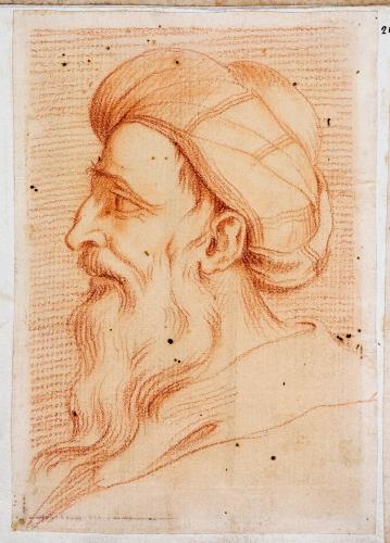 Profilo di vecchio con barba e turbante