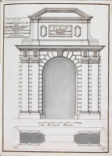 PROSPETTO E PIANTA DELL'ARCO CLEMENTINO A JESI