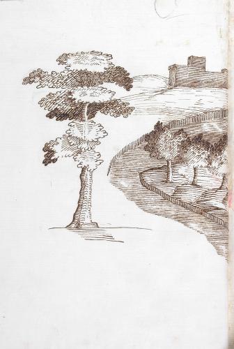 PAESAGGIO CON ALBERI E EDIFICI