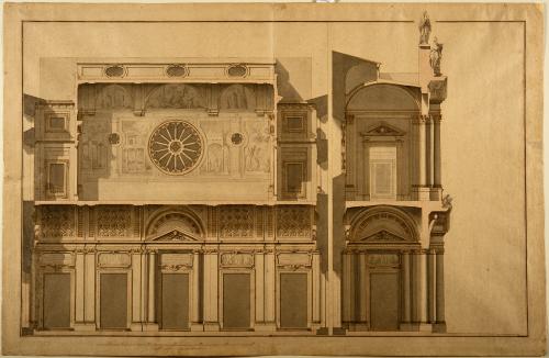 PROGETTO PER LA FACCIATA DI S. MARIA MAGGIORE. SEZIONE  DEL PORTICO