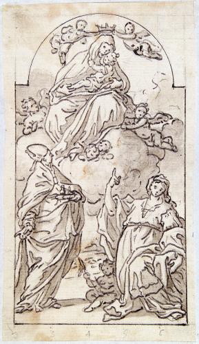 Madonna incoronata con Bambino, San Gennaro e Santa