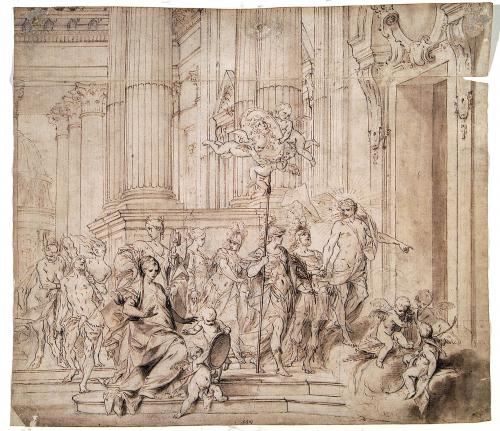 Apollo conduce al tempio della Gloria le Virtù che hanno reso celebri gli Aldrovandi