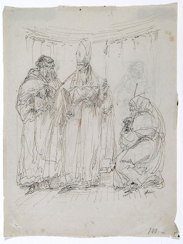 Santo vescovo e monaco con Santo eremita