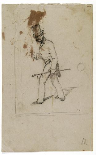 Figura maschile con cappello e bastone