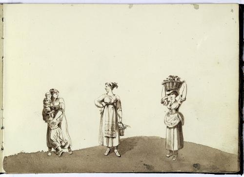 Figure femminili in  costume tradizionale