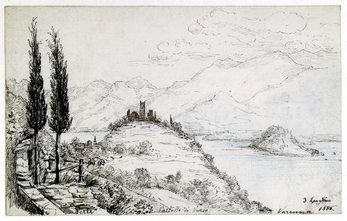 Veduta del castello di Vezio e Varesina
