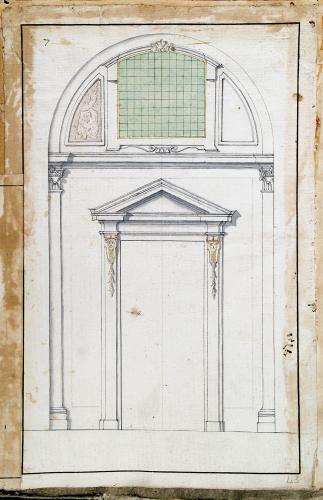 Progetto per porta con arco e finestra