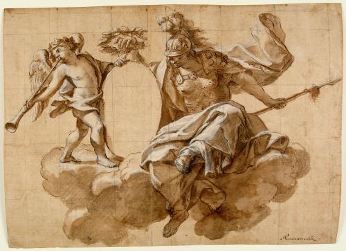 ALLEGORIA CON STEMMA E PUTTO ALATO