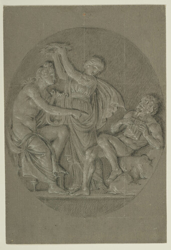 SCENA MITOLOGICA CON APOLLO E MARSIA