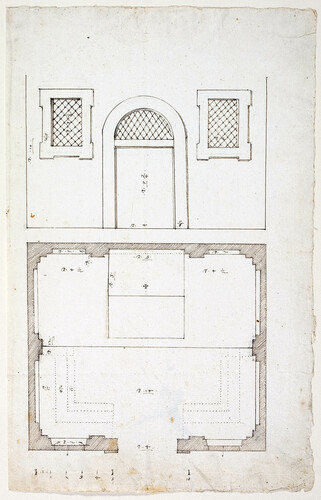 PIANTA ED ALZATO DI EDIFICIO, PROBABILMENTE DI UNA CAPPELLA