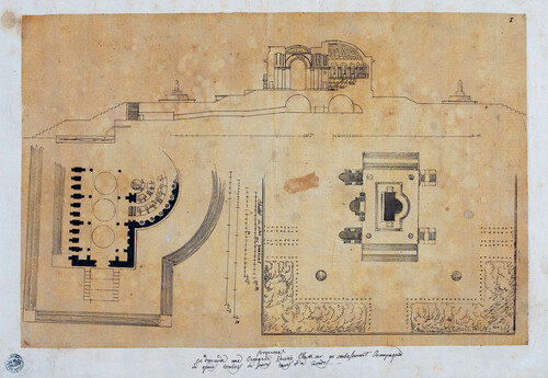 PIANTA E SEZIONE DI UN EDIFICIO (ORANGERIE ?)