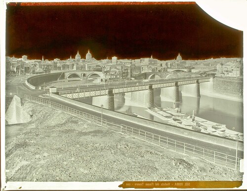 Roma -  Panorama dei Ponti Palatino, Cestio, Fabrizio e Garibaldi, con veduta del Tevere