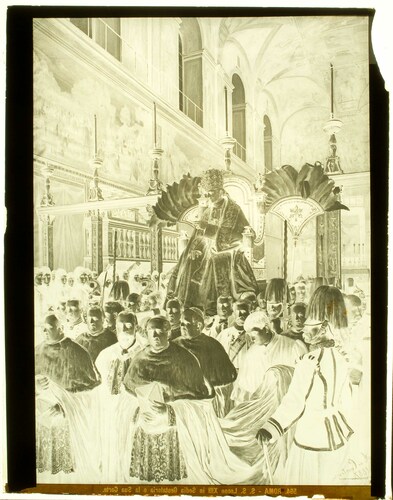 Roma - S.S. Leone XIII in sedia Gestatoria e la Sua Corte.