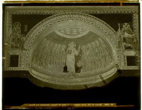 Roma - Mosaico del XIII secolo esistente nel Triclinio del Palazzo Lateranense (ora Piazza).