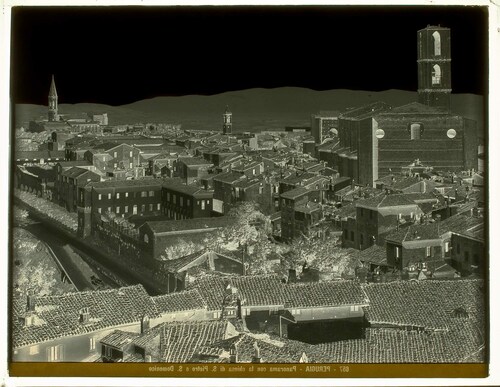 Perugia - Panorama con la chiesa di S. Pietro e S. Domenico