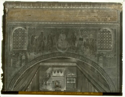 Roma - Basilica di S. Lorenzo - Mosaico sopra l'architrave dell'antica chiesa