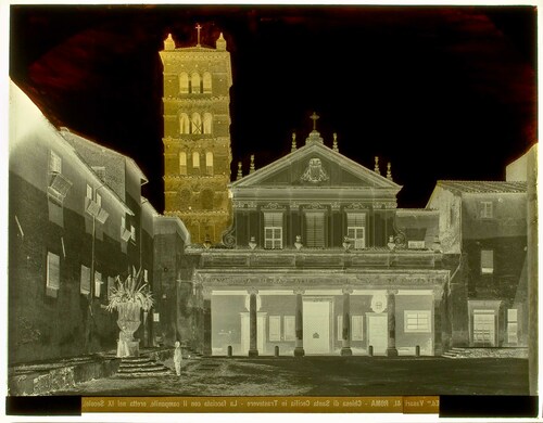 Roma - Chiesa di Santa Cecilia in Trastevere - La facciata con il Campanile, eretta nel IX Secolo.