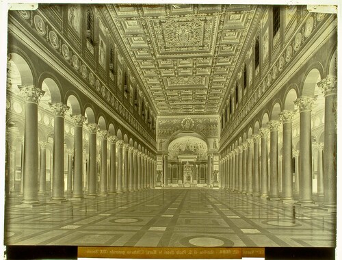 Roma - Basilica di S. Paolo (fuori le Mura) L'Interno generale (XIX Secolo).