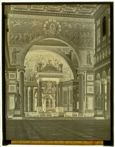 Roma - Basilica di S. Paolo Altare della confessione del XIII Secolo e Mosaico del V Secolo.