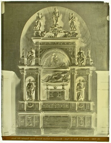 Roma - Chiesa di S. Maria del Popolo - Monumento al Cardinale Ascanio Sforza, Sansovino (XVI Secolo).