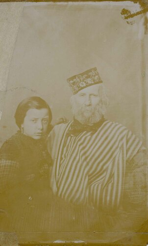 Ritratto di Giuseppe Garibaldi con la figlia Clelia