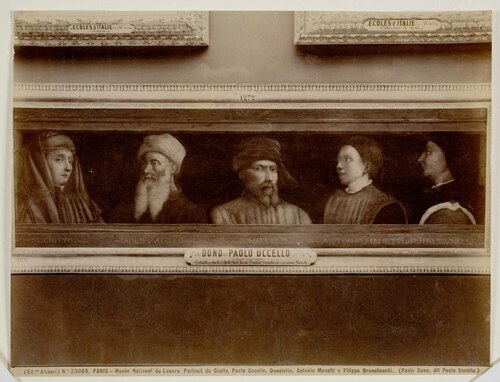 Paris - Mus�e National du Louvre. Portrait de Giotto, Paolo Uccello, Donatello, Antonio Manetti e Filippo Brunelleschi. (Paolo Dono, dit Paolo Uccello.)