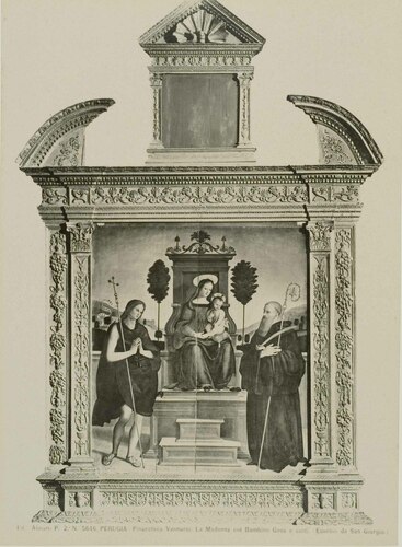 PERUGIA - Pinacoteca Vannucci. La Madonna col Bambino Ges� e i Santi. (Eusebio da San Giorgio.)