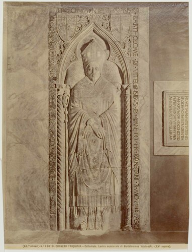 CORNETO TARQUINIA - Cattedrale. Lastra sepolcrale di Bartolomeo Vitelleschi. (XV� secolo).
