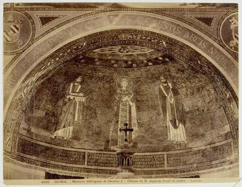 ROMA - Musaici dell' epoca di Onorio I - Chiesa di S. Agnese fuori le mura - Anderson