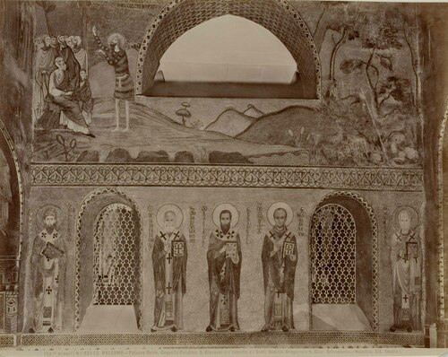 PALERMO. Palazzo Reale. Cappella Palatina. S.Giovanni nel deserto, e i Santi Basilio, Gregorio e S.Giov. Grisostomo (...)