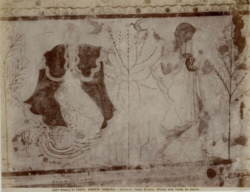 CORNETO TARQUINIA - Dintorni. Tombe Etrusche. Affresco nella Tomba del Convito