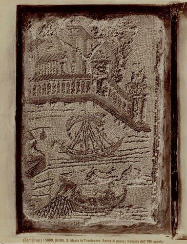 ROMA. S. Maria in Trastevere. Scena di pesca; mosaico dell' VIII secolo