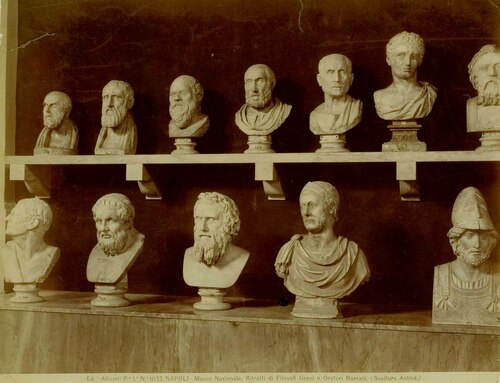 NAPOLI - Museo Nazionale. Ritratti di Filosofi Greci e Oratori Romani. (Scultura Antica.)