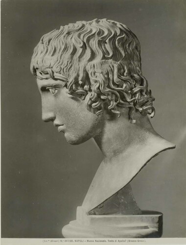 NAPOLI - Museo Nazionale. Testa di Apollo? (Bronzo Greco)