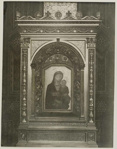Dipinto su tavola di Madonna con bambino